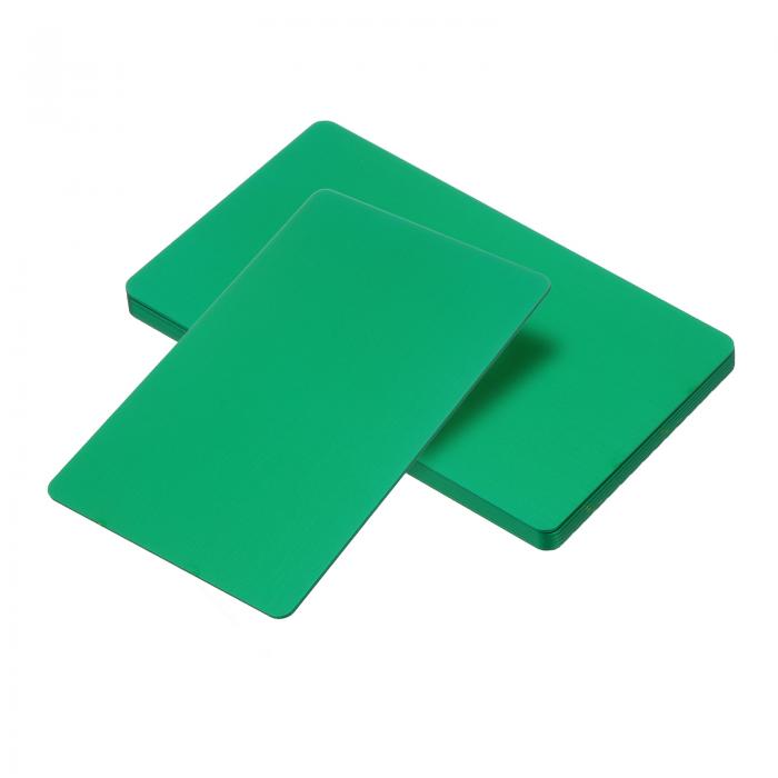 PATIKIL 0.8 mm メタル名刺 6個 ブランク名刺 彫刻印刷名カード 陽極酸化アルミニウム DIYギフトカード用 グリーン