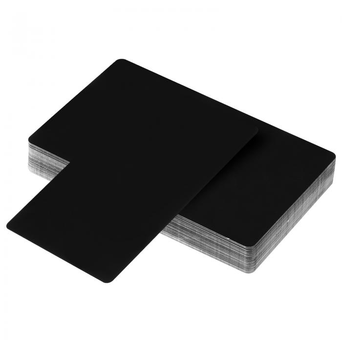 PATIKIL 0.21 mm メタル名刺 60個 ブランク名刺 彫刻 アルミニウム DIY ギフト カード用 ブラック