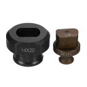 油圧穴パンチダイ Φ14×20mm 高精度楕円穴 電動油圧穴パンチキット MHP-20 JP-20 電動油圧穴パンチングマシン用 バーガンディ&黒