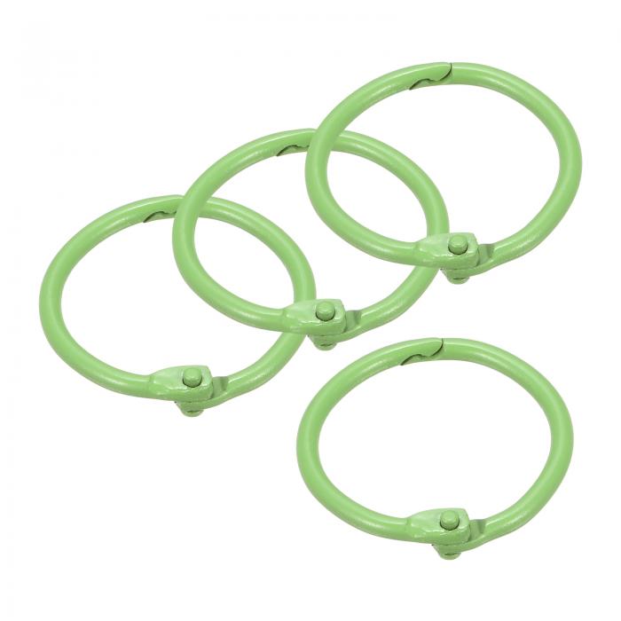 ルーズリーフバインダーリング 金属製 ブックリングキーホルダー 家庭 事務用品用 グリーン 外径30 mm ..