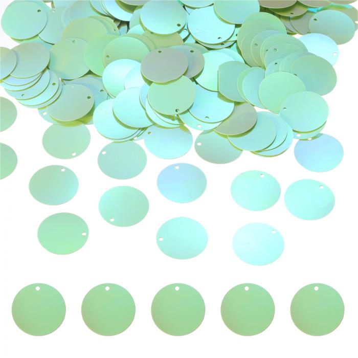450 PCS フラットラウンドシーケンス、20mm/0.8インチ大型シーケンス、クラフト用レジングラデーションABライトグリ ーンルーズシーケンスパ イレット、DIYクラフト、縫製、刺繍、衣類用