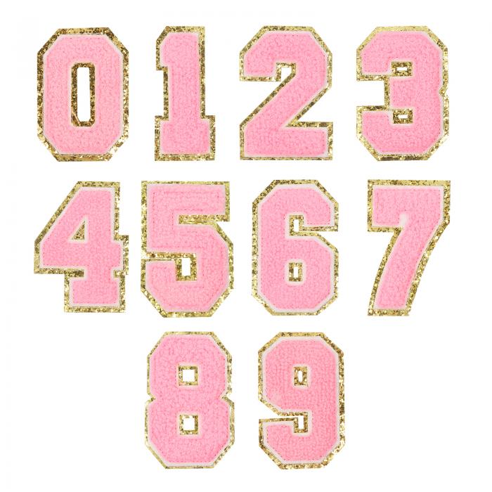 20個のグリッターナンバーパッチ 8.4cm / 3.3