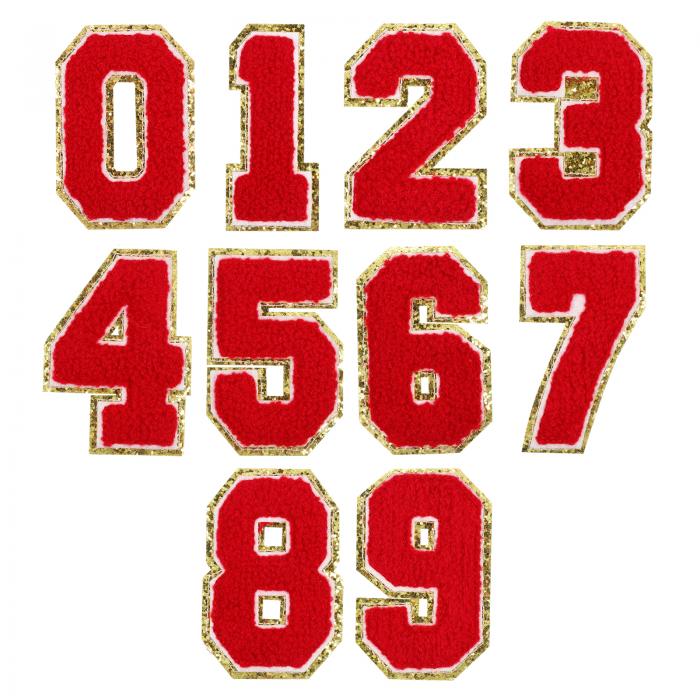 20個のグリッターナンバーパッチ 8.4cm / 3.3