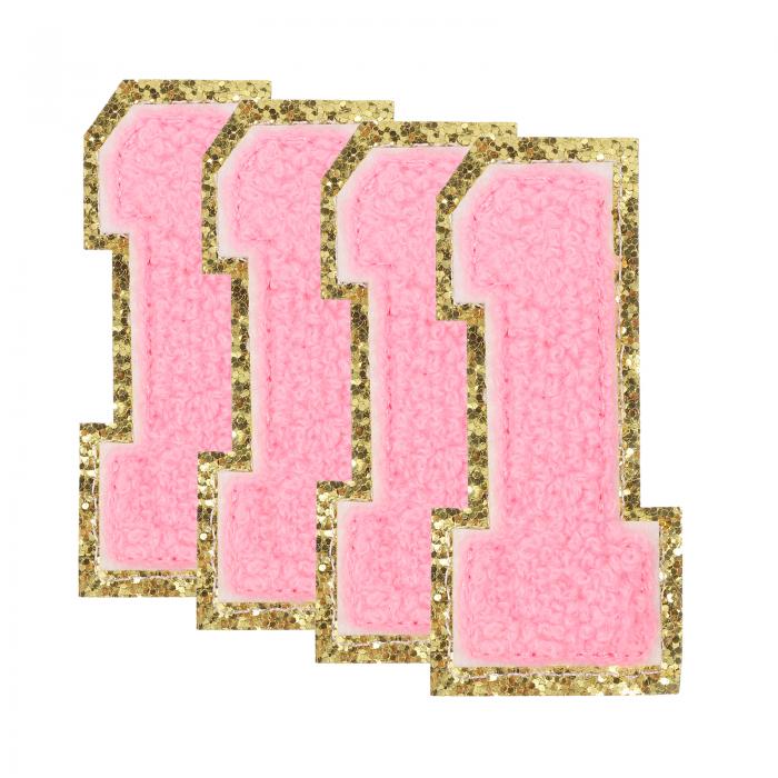 4個のピカピカナンバーパッチ 8.4cm / 3.3