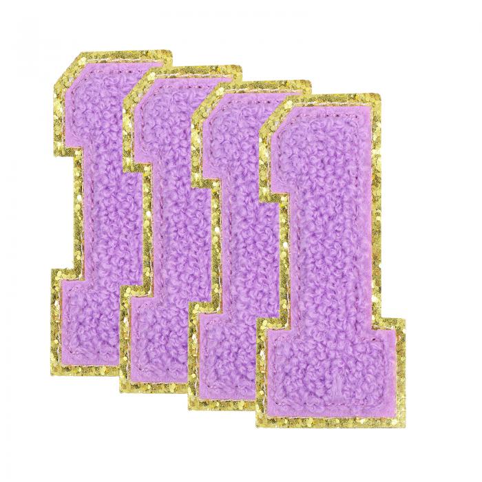 4個の光る数字パッチ 8.4cm / 3.3