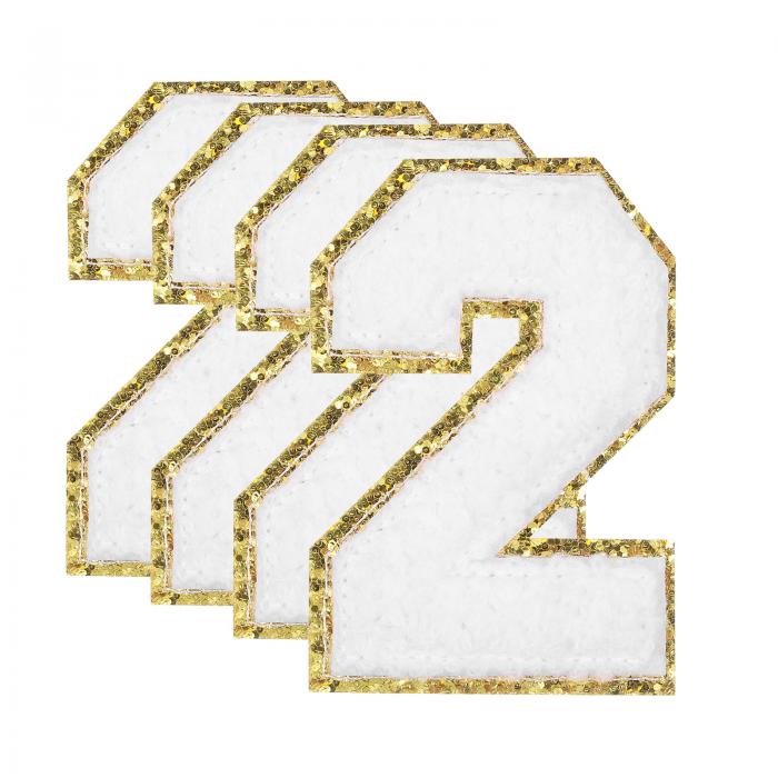 4個の光る数字パッチ 8.4cm / 3.3