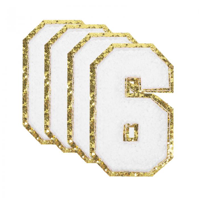 4個の光る数字パッチ 8.4cm / 3.3