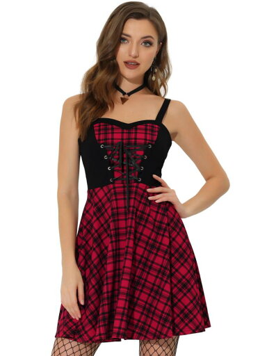 Allegra K キャミ ミニ ドレス フレア ノースリーブ スイートハートネック レディース レッド XL Allegra K キャミ ミニ ドレス フレア ノースリーブ スイートハートネック レディース レッド XL