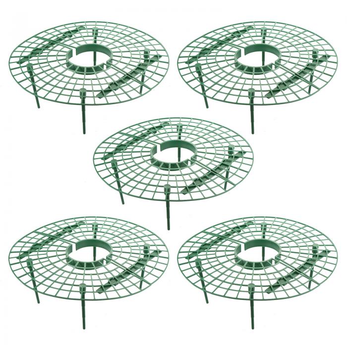 イチゴプラントサポートホルダー 野菜栽培スタンド プラスチック ガーデン グロー ラック 柱付き 8個入り