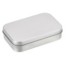 メタル製ブリキの箱 メタルティンボックス 錫箱 長方形 蓋付き シルバートーン 95 x 60 x 22mm 4個入り