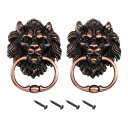2個の獅子ヘッドプルノブ 6