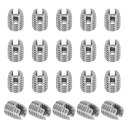PATIKIL セルフタッピングスレッドインサート 20個 M6 x M10 x 12mm 303ステンレス鋼スレッドアダプターレデューサースロット付きスクリュー修理インサートナットスリーブ