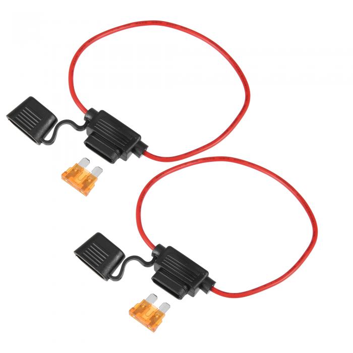 インラインヒューズホルダー 5Aヒューズ付き DC 32V 16ゲージ 車のインライン ATC ブレードスタイル 2..