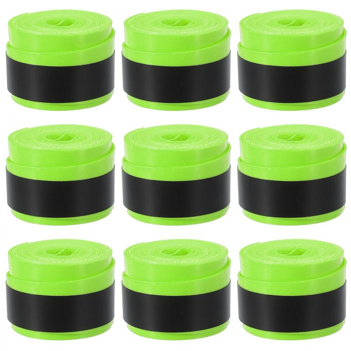 PATIKIL 43.3" テニスラケットグリップテープ 9パック オーバーグリップ 伸縮性 ある滑り止め 汗を吸収する バドミン トン 釣り竿 用 フルオレセントイエロー