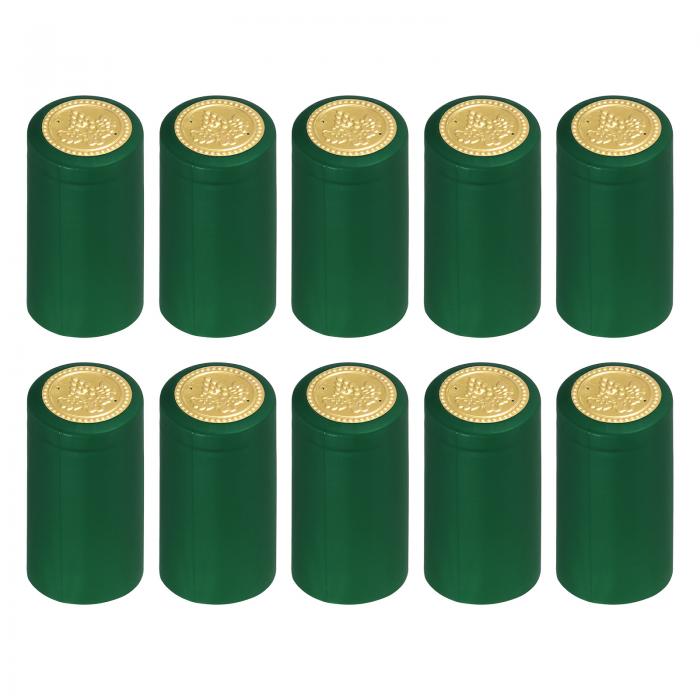 PVC熱収縮カプセル ワインボトルカプセル シュリンクキャップラップ シュリンクトップカバー ワインセラーと家庭キッチン用 緑 30x60 mm 100個