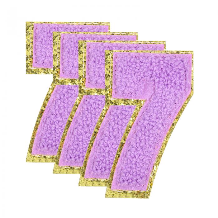 4個の光る数字パッチ 8.4cm / 3.3