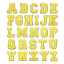 26個のグリッターレターパッチ 5.5cm / 2.17" チェニールアイロンパッチ 衣類 帽子 ジーンズ 靴 バッグ用 (イエロー A-Z)