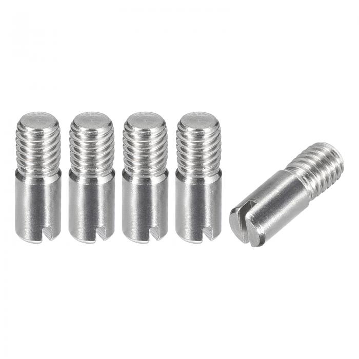 5個セット M5 x 14mm スロット付きシリンドリカルピン 304ステンレス製 ダウエル 外部スレッド ロケーションピン 家具 キャビネット用