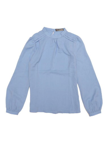 Allegra K シフォンシャツ レディース 仕事 オフィス モックネック 長袖 ブラウス ブルー L Allegra K シフォンシャツ レディース 仕事 オフィス モックネック 長袖 ブラウス ブルー L