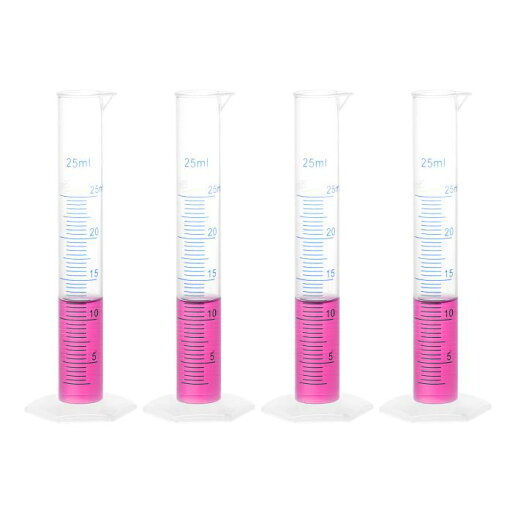 ププメスシリンダー 両面メトリックマーキング 科学試験管ビーカー プラスチック 25ml クリア六角ベース ラボホーム用 4個入り ププメスシリンダー 両面メトリックマーキング 科学試験管ビーカー プラスチック 25ml クリア六角ベース ラボホーム用 4個入り