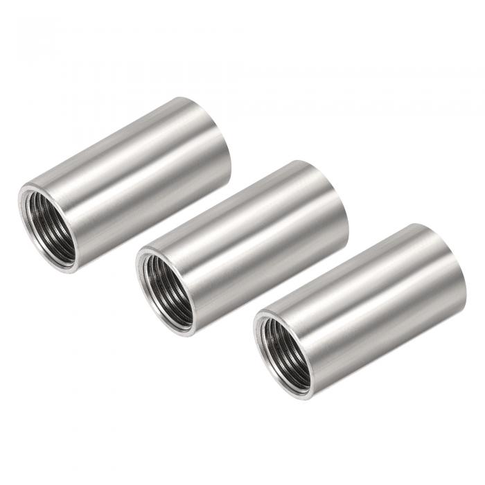 パイプカップリングフィッティング ストレートカプラコネクタ 304 ステンレス鋼 G1/2 メスネジ DN15 50mm 3個入り