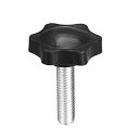 クランプつまみ スターノブ クランプねじノブ M8 x 35mm プラスチック メタル 1個入り