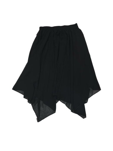 Allegra K ミディスカート ウェストゴム シフォン アシンメトリー レディース ブラック S Allegra K ミディスカート ウェストゴム シフォン アシンメトリー レディース ブラック S