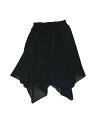 Allegra K ミディスカート ウェストゴム シフォン アシンメトリー レディース ブラック M