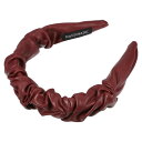 VOCOSTE プリーツヘッドバンド PUレザー ファッションヘアバンド 女性用 滑り止め 1個 ワインレッド