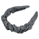 VOCOSTE プリーツヘッドバンド PUレザー ファッションヘアバンド 女性用 滑り止め 1個 グレー