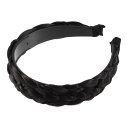 VOCOSTE ヘッドバンド 人工毛 編み込みヘッドバンド ヘアフープ 女性と女の子用 3.8 cm幅 1個 黒褐色