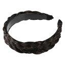 VOCOSTE ヘッドバンド 人工毛 編み込みヘッドバンド ヘアフープ 女性と女の子用 3.8 cm幅 1個 濃い茶色