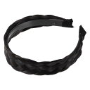 VOCOSTE ヘッドバンド 人工毛 編み込みヘッドバンド ヘアフープ 女性と女の子用 3 cm幅 1個 黒褐色