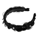 VOCOSTE ヘッドバンド 人工毛 編み込みヘッドバンド ヘアフープ 女性と女の子用 4.5 cm幅 1個 黒