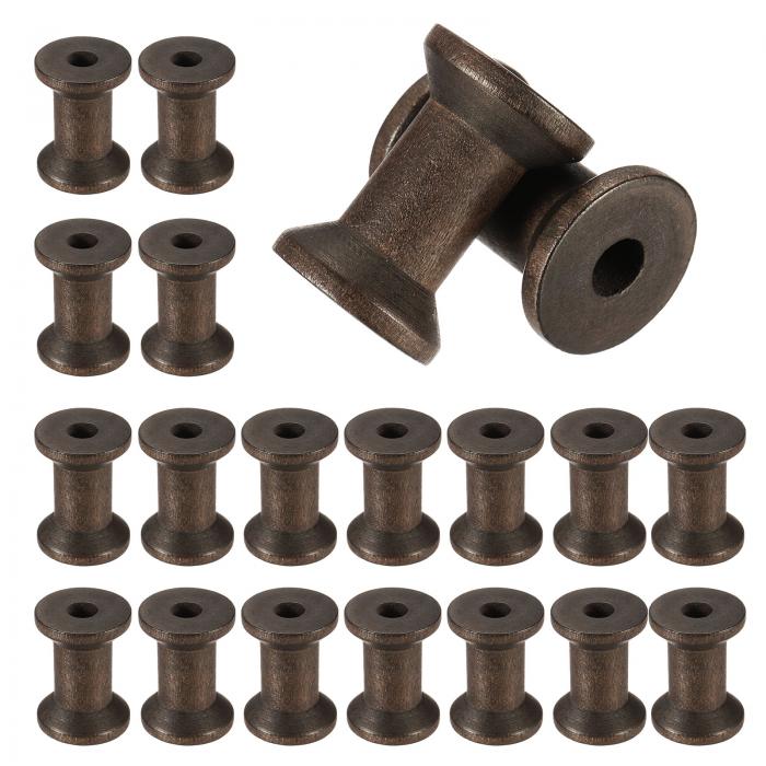 20個の木製スプール、1.2インチ/30 mmの木製空のスプール、未仕上げの木製リボンスプール、アート、糸..