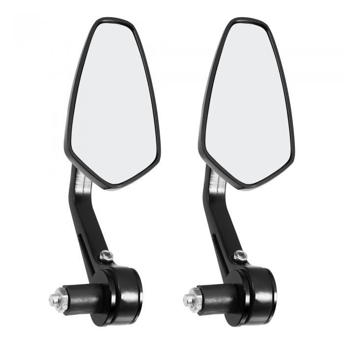 A ABSOPRO バイク ミラー バックミラー サイドミラー オートバイ リアビューサイドミラー 防眩ガラス バイク ハンドルバー バックミラー クリアレンズ 1ペア 黒