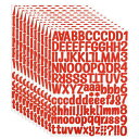 PATIKIL ビニール文字数字ステッカーキット 1512ピース12シート自己粘着デカール メールボックスサイン住所DIYクラフトカード用(赤)