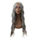 VOCOSTE 女性用コスプレかつら 71cmライトグレーカーリーかつら かつらキャップ