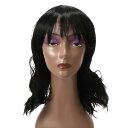 VOCOSTE 女性用コスプレかつら 40.5cm ブラックカーリーかつら かつらキャップ ふわふわカーリーウェーブ
