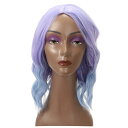 VOCOSTE 女性用コスプレかつら 35.5cm ライトパープルカーリーかつら かつらキャップ