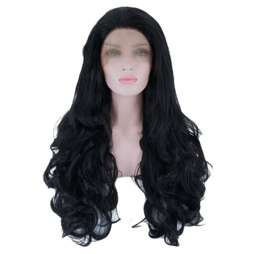 VOCOSTE レースフロントウィッグ 耐熱性 ロングボディウェーブ 女の子の日常用 390g ブラック 61 cm VOCOSTE レースフロントウィッグ 耐熱性 ロングボディウェーブ 女の子の日常用 390g ブラック 61 cm