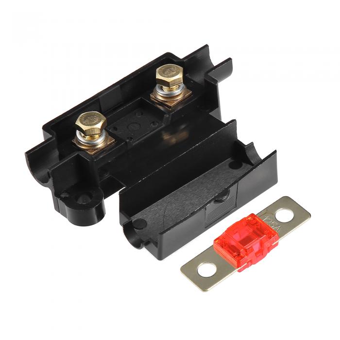 125Aヒューズ 電気保護ヒューズ インラインホルダ付き カーオーディオビデオステレオ用 ブラック 1セット