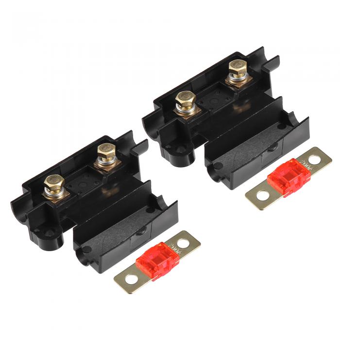 200Aヒューズ インラインホルダー付き 電気保護ヒューズブル カーオーディオ ビデオステレオ用 ブラッ..