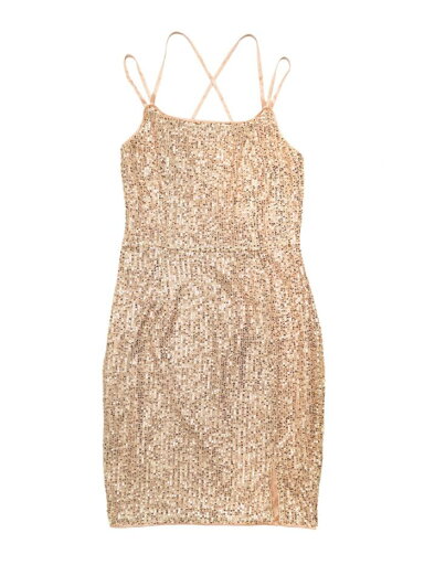Allegra K ワンピース ミニドレス レースアップ スパンコール ドレス スパゲッティ ストラップ カクテル パーティー レディース ゴールド L Allegra K ワンピース ミニドレス レースアップ スパンコール ドレス スパゲッティ ストラップ カクテル パーティー レディース ゴールド L