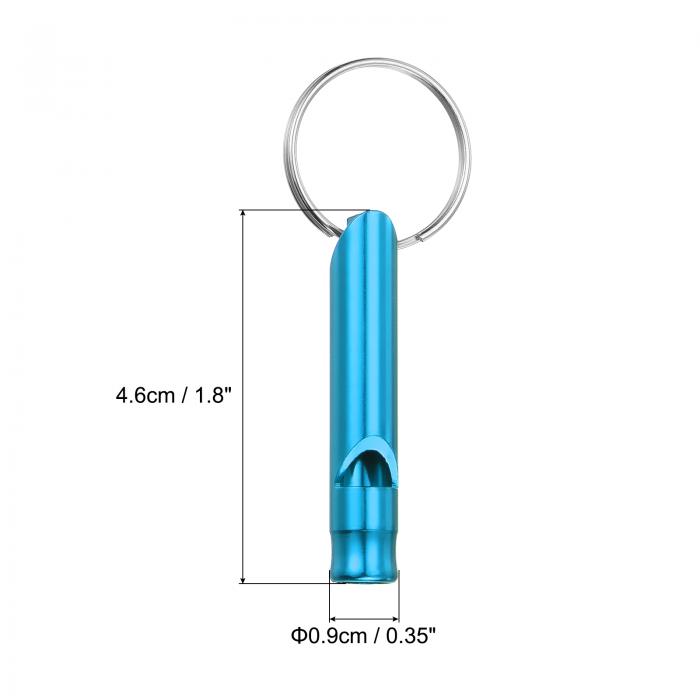PATIKIL 緊急ホイッスル 6個 安全ホイッスル キーホルダー付き 大きな音 アルミニウム 屋外サバイバルホイッスル キャンプ ハイキング用 スカイブルー 3