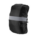 PATIKIL 15-25L 防水バックパックレインカバー ノンスリップ バックパックカバー 反射ストラップ付き ステイドライ ハイキング キャンプ 狩猟用 XS ブラック