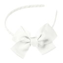 VOCOSTE リボンヘアバンド ちょう結びヘッドバンド 滑り止めファッション 0.9 cm幅 リボン付きヘッドバンド 女の子 女性用 白