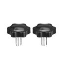 クランプねじノブ クランプつまみ スターノブ M10 x 16mm プラスチック メタル 2個入り