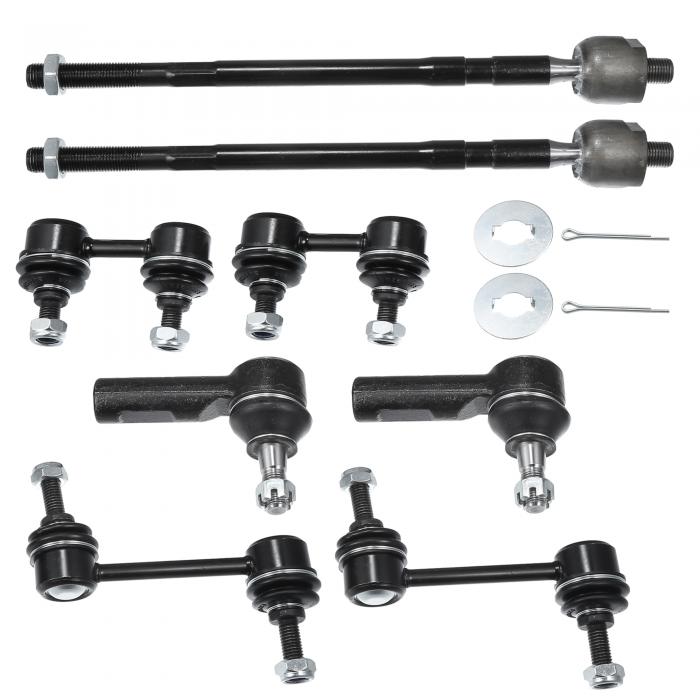 X AUTOHAUX Toyotaに対応カローラ1993-2002用8個セットの車両用フロントおよびリアスウェイバーリンク内部および外部タイロッドエンドNo.K9545/K90124/EV303/ES2382