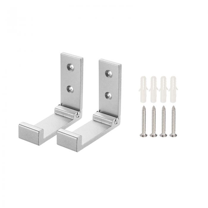 折りたたみフック コート吊り下げ用 壁掛けフック アルミ合金 折りたたみコートフック ネジ付き 鍵 タオル 帽子 バッグ用 ブラック スクエアヘッド 長さ76 ...